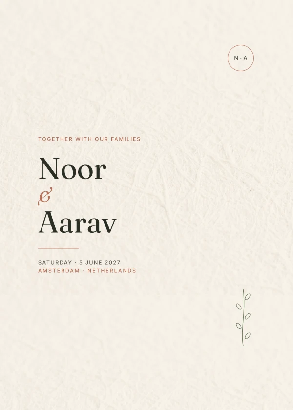 Modern Minimalist wedding invitation template